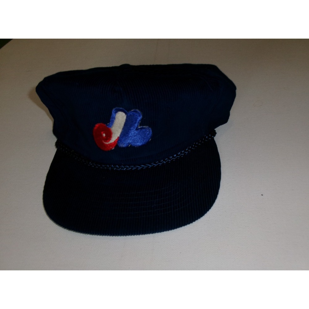 MONTREAL EXPOS CORD CORDUOY ZIPPER 80S 90S  STRAPBACK  HAT CAP VINTAGE M3